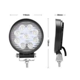 Car LED Work Light Mini Round 9 Lights 27W Auxiliary Light Modified Headlight Engineering Spotlight Headlight