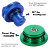 Fit 2013-2017 Dodge Ram Magnetic Aluminum Diesel Fuel Gas Cap & DEF Cap Blue Set
