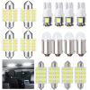 16PCS LED Light Bulb 6000K T10 31 mm 42 mm Ba9s Festoon Bulbs LED Interior Bulbs