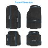 4Pcs Automotive Floor Mats Front and Rear PVC Rubber Floor Mats Heavy Duty Drive Vehicle Car Mats with Trimmable Design Fit Most Cars SUVs Trucks