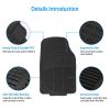 4Pcs Automotive Floor Mats Front and Rear PVC Rubber Floor Mats Heavy Duty Drive Vehicle Car Mats with Trimmable Design Fit Most Cars SUVs Trucks