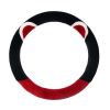 Red Black Cat Ear Steering Wheel Cover Warm Winter Plush Car Wheel Protector Universal Car Accessories for Women