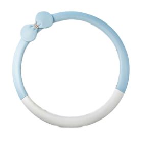 Blue White PU Steering Wheel Cover Bowknot Car Wheel Protector Universal Car Accessories for Women