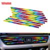 New 10×Car Interior Air Conditioner Vent Outlet Decoration Stripes Cover Rainbow