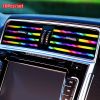 New 10×Car Interior Air Conditioner Vent Outlet Decoration Stripes Cover Rainbow
