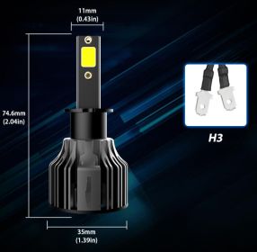 Car LED Headlight Bulbs 6000K Auto Headlamp Kit (Option: H3)