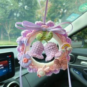 Woven Finished Bell Orchid Car Pendant (Color: Purple)