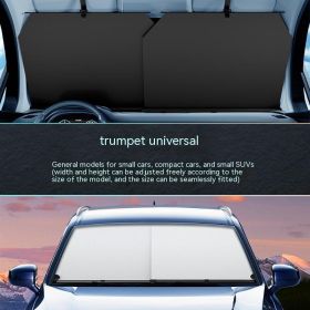 Car Sunshade Automatic Retractable Sunscreen Thermal Insulation Front Windshield Glass Tinted Shade Cover (Option: Small Size)