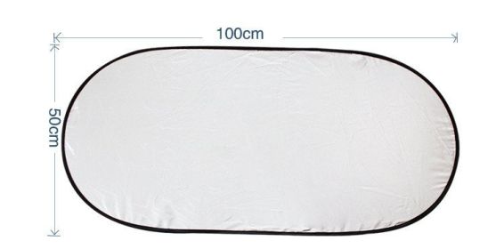 Car Sunshield Doublecircle Silvercoated Sun Front Sun Visor (Option: 100x50cm silver coated back st)