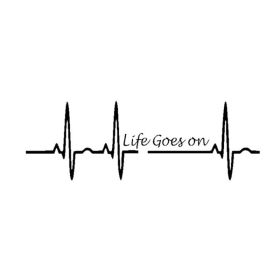 Reflective Car Stickers Love Life Heartbeat Track Body Stickers (Color: Black)
