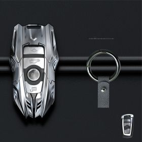 Zinc Alloy Car Remote Key Case Cove (Option: Silver Ring Buckle)