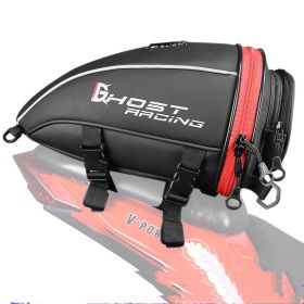 Knight Saddle Pu Leather Motorcycle Tail Bag (Color: Red)