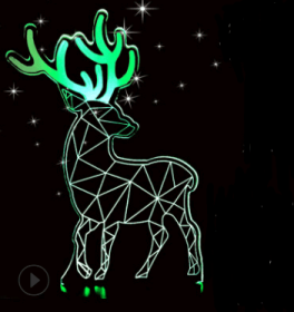 Led night light owl 3D table lamp can touch colorful (Option: Christmas deer-Three tone light 4W)
