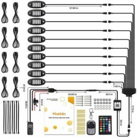 Auto And Motorcycle LED Decorative Lights One For Ten RGB Remote Control (Option: One for ten-Car Power)