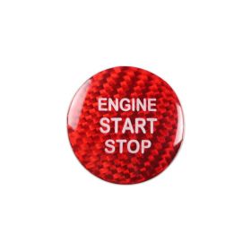Crown C-hr One-key Starter Stickers Car Interior Real Carbon Fiber Modification Parts (Color: Red)