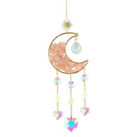 Moon Metal Crystal Reflective Jewelry Car Accessories (Color: Pink)