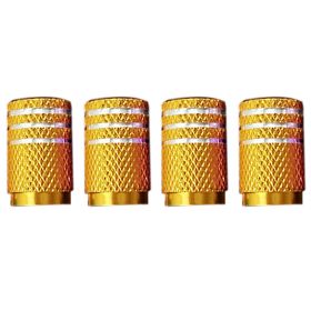 Colored Aluminum Valve Caps For Automobile Tires (Color: Yellow)