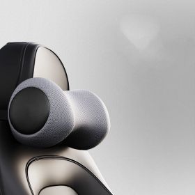 Car Neck Pillow Seat Electric Massage Waist Cushion (Option: Space gray-Headrest regular)