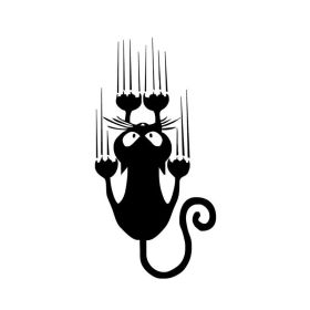 Car Sticker Cat Paw Scratch Car Sticker Reflective Cat Car Sticker Scratch Car Motorcycle Sticker (Color: Black)
