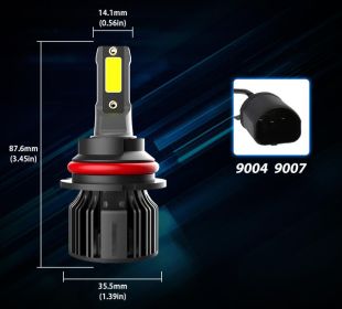 Car LED Headlight Bulbs 6000K Auto Headlamp Kit (Option: 9007style)