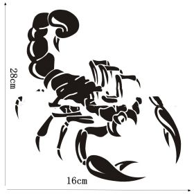 Car Pull Flower Front And Rear Bumper Reflective Scorpion Stickers (Color: Black)
