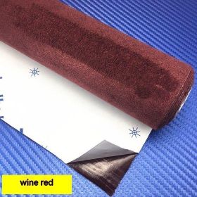 Self-adhesive Four-sided Elastic Suede Suede Car Interior Design Modification Furniture Decoration (Option: Wine Red-100cm X 149cm)