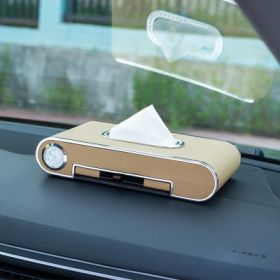 Mobile Phone Holder Tissue Box Car With High-end Pumping Paper Box (Option: Beige high version)