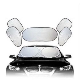 Car Sunshield Doublecircle Silvercoated Sun Front Sun Visor (Option: 6piece silvercoated cloth se)