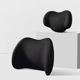 Car Headrest Neck Protection Waist Back Cushion Seat Cushion Memory Cotton (Option: Black-The head rests on the back)