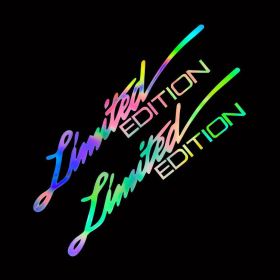 LimitedEdition English Reflective Car Sticker (Option: Colorful laser-Large A pair)