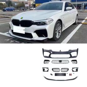 Automobile G30 G38 528 530 Refitted M5 Big Surrounding Front Bar Middle Net Rear Lip (Option: 3style)