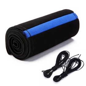 Automobile Wool Microfiber Steering Wheel Cover (Option: Black blue Black line)