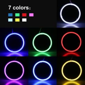 Bright LED Daytime Running Light Modified Fog Light Headlight Angel Eye Aperture (Option: Green-80mm)