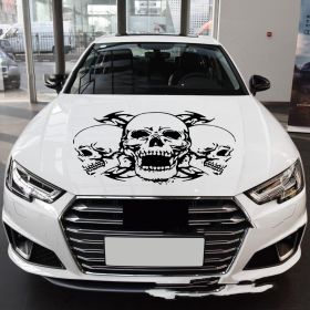 Three Skull Totem Body Decals For General Use (Color: Black)