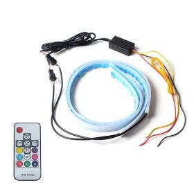 External Multicolor Ultra-thin Light Guide Strip Day Running Light Turn Signal (Option: 30CM colorful2 only start)