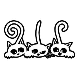 Cat Car Sticker Personality Cute Decoration (Option: Black wx65053a)