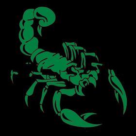 Car Pull Flower Front And Rear Bumper Reflective Scorpion Stickers (Color: Green)