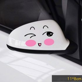 Reflective Cartoon Car Stickers Personality Selling Cute Eyes Rearview Mirror Electric Car Stickers Pair (Option: Z30904-2PCS)