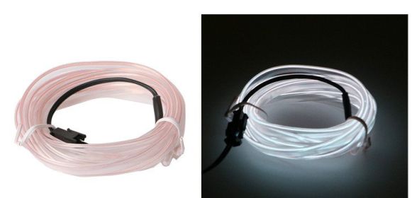 LED Interior Mood Light Luminous Line Door Slit Light (Option: White-3m cigarette lighter drive)