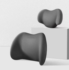 Car Headrest Neck Protection Waist Back Cushion Seat Cushion Memory Cotton (Option: Grey-The head rests on the back)