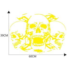 Three Skull Totem Body Decals For General Use (Color: Yellow)