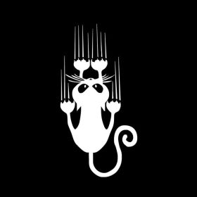 Car Sticker Cat Paw Scratch Car Sticker Reflective Cat Car Sticker Scratch Car Motorcycle Sticker (Color: White)