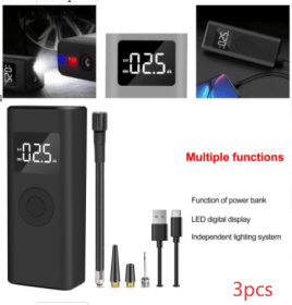 2500mAh Wireless Electric AirPump Portable (Option: Black-3PCS)