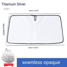Car Double Ring Front Shield Sun Protection And Heat Insulation Auto Abat Vent (Option: Single Pack-Titanium Silver Small)
