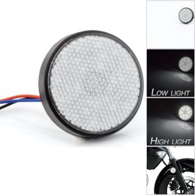 Round Lattice Reflector 24LED Brake Turn Signal (Option: White-1pcs)