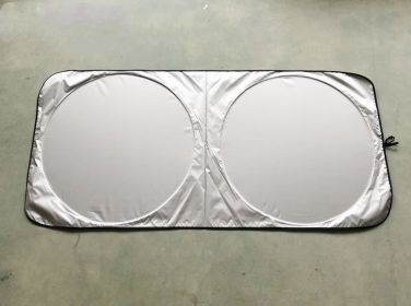 Car Sunshield Doublecircle Silvercoated Sun Front Sun Visor (Option: 160x85 cloth bag packaging)
