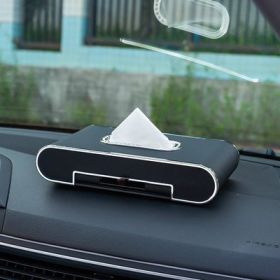 Mobile Phone Holder Tissue Box Car With High-end Pumping Paper Box (Option: Black Standard Edition)