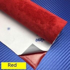Self-adhesive Four-sided Elastic Suede Suede Car Interior Design Modification Furniture Decoration (Option: Red-50cm X149 Cm)