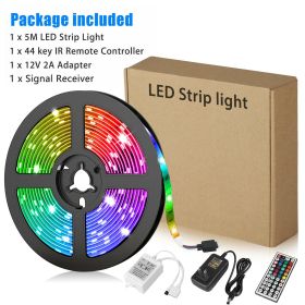 16.4FT RGB Flexible 300LED Strip Light SMD Remote Fairy Lights Room TV Party Bar  LED Strip Light Remote Fairy Light Room Party Waterproof (Option: 16.4 FT（5m）)