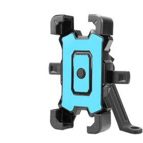 Electric Vehicle Shockproof Phone Holder Riding Accessories (Option: Blue-Rearview mirror)